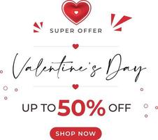 Valentijnsdag avondmaal aanbieding banner met vector