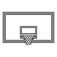 basketbal bord basketbal hoepel op bord pictogram overzicht zwarte kleur vector illustratie vlakke stijl afbeelding