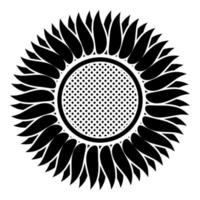 zonnebloem pictogram zwarte kleur vector illustratie vlakke stijl afbeelding