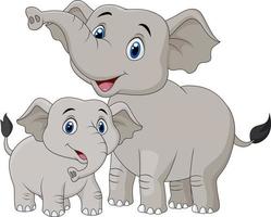 tekenfilm moeder en babyolifant vector