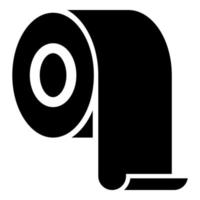 toiletpapier rol rouleau keukenpapier papierrol pictogram zwarte kleur vector illustratie vlakke stijl afbeelding