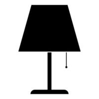 tafellamp nachtlamp klassieke lamp pictogram zwarte kleur vector illustratie vlakke stijl afbeelding