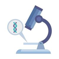 microscooplaboratorium met dna-structuur vector