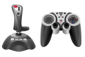 stel pictogrammen joysticks modern voor gamingconsoles vectorillustratie EPS 10 vector