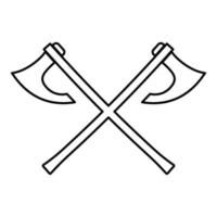 twee strijdbijlen vikingen pictogram zwarte kleur vector