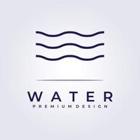 golf water oceaan stroom logo pictogram symbool teken element label vector illustratie ontwerp eenvoudig lijn monoline eenvoudig minimal