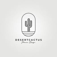 lijn kunst cactus, eenvoudig en elegant cactus logo vector illustratie ontwerp, monoline logo