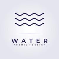 golf water oceaan stroom logo pictogram symbool teken element label vector illustratie ontwerp eenvoudig lijn monoline eenvoudig minimal