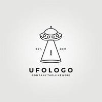 ufo lijn kunst logo, alien logo vector illustratie ontwerp afbeelding