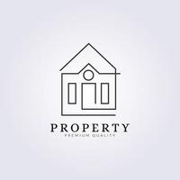 huis eigendom eenvoudig lijn logo vector illustratie ontwerp
