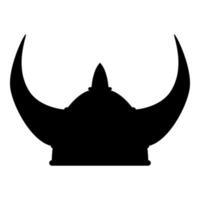 Viking helm pictogram zwarte kleur illustratie vector