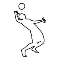 volleyballer slaat de bal met top vector