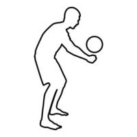 volleyballer slaat de bal met de bodem vector