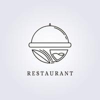 creatieve elegante lijn restaurant taart dessert bar logo vector illustratie ontwerp