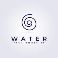 golf water oceaan stroom logo pictogram symbool teken element label vector illustratie ontwerp eenvoudig lijn monoline eenvoudig minimal