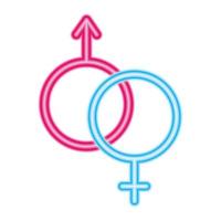 vrouwelijk en mannelijk geslacht symbolen vector design