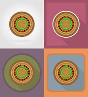 roulette casino-objecten en apparatuur plat pictogrammen illustratie vector