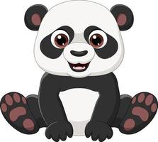 schattige kleine panda zittend geïsoleerd op een witte achtergrond vector