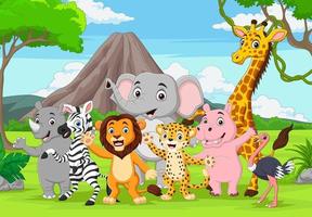 tekenfilm wilde dieren in de jungle