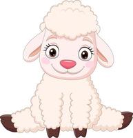 cartoon grappige baby schapen zitten vector