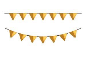 carnaval gouden slingers, feestelijke viering, geïsoleerd pictogram vector