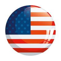 Amerikaans label, zegelbadge VS, patriottische stempel, geïsoleerde tag met vlag van Amerika vector