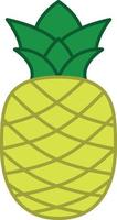 ananas gevuld overzicht pictogram fruit vector