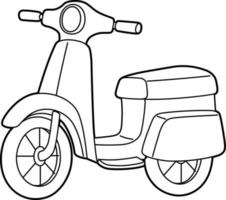 scooter kleurplaat geïsoleerd voor kinderen vector