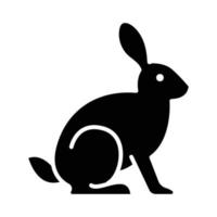 konijn glyph pictogram dier vector
