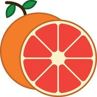 grapefruit gevuld overzicht pictogram fruit vector