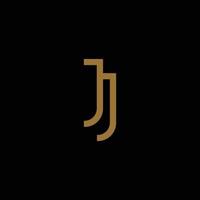het eerste logo van de jj-letter is elegant en modern vector