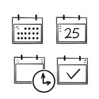 hand getrokken doodle kalender tijd herinnering illustratie vector geïsoleerd