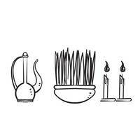 hand getrokken doodle internationale dag van Nowruz viering illustratie vector