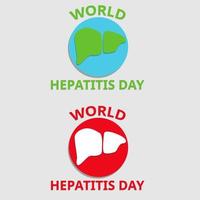 illustratie vector ontwerp van wereld hepatitis dag. het conceptontwerp is een aarde behoort tot een eiland dat een lever heeft gevormd.
