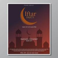 illustratie vector ontwerp van iftar partij uitnodiging sjabloon flyer. volledig bewerkbaar.