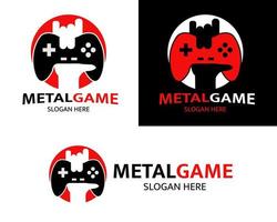 illustratie vector ontwerp van metalgame logo sjabloon voor zaken of bedrijf