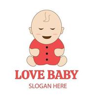 illustratie vector ontwerp van baby cartoon mascotte sjabloon logo.