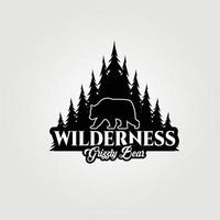 beer logo, grizzly beer, wildlife logo, beer vector illustratie ontwerp