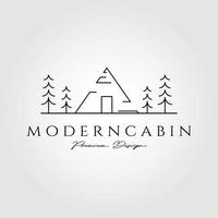 minimalistisch modern cabine logo vector illustratie ontwerp, lijn kunst concept