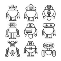 avatars van slimme robotkarakters vector