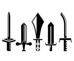 zwaard, dolk en messenset vector