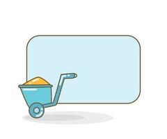 leeg notitiebord met trolley doodle vectorillustratie vector