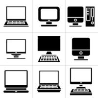 laptopcomputer en desktopcomputerpictogrammen vector