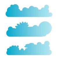 blauwe wolkenlandschap set vector