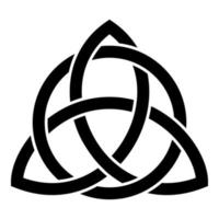 triquetra in cirkel trikvetr knoop vorm drie-eenheid knoop pictogram zwarte kleur vector illustratie vlakke stijl afbeelding