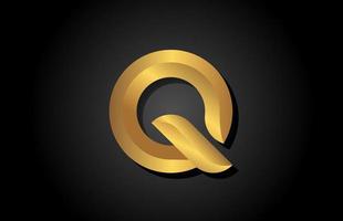 goud gouden q alfabet letter logo pictogram ontwerp. bedrijfssjabloon voor luxe zaken vector