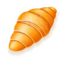 knapperige croissant bestrooid met poedersuiker vectorillustratie