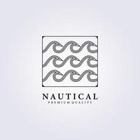 groep golf oceaan water nautisch pictogram logo vector illustratie ontwerp lijntekeningen badge