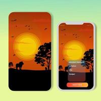 vectorbanners die met veelhoekige landschapsillustratie worden geplaatst. voor mobiele apps, banner, website met horizontale koptekst, gedrukt materiaal. afbeelding afbeelding achtergrond vector