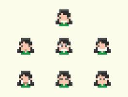 schattig kindergezicht in pixelart-avatar vector